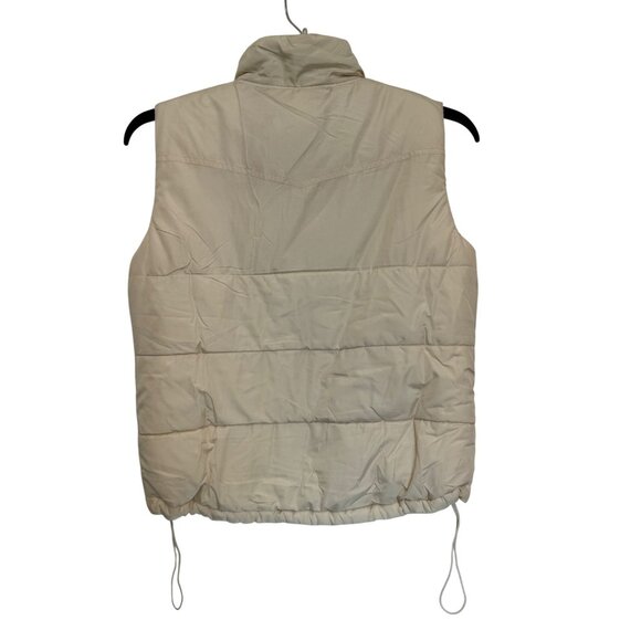 Chaps Puffer Vest Women S Cream Polyester Lightweight Sleeveless Insulated Jacke - Picture 2 of 4